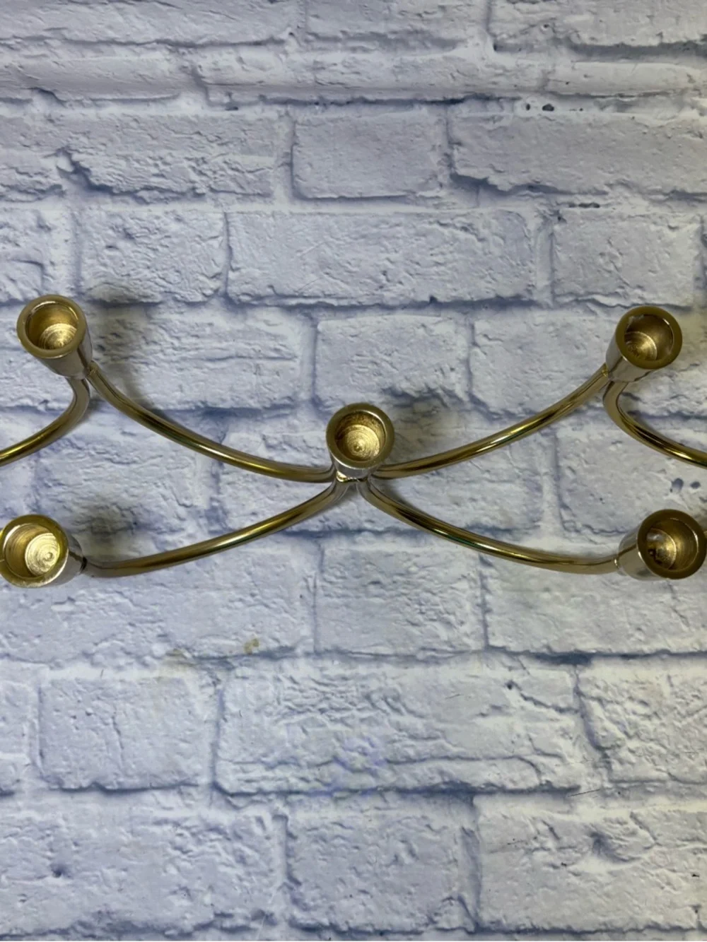 Brass Wave candelabra Seven Taper Candle Holder Vintage 22.5” Mid Century